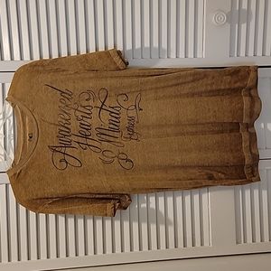 Men's Tan Gold Large EXPRESS T-SHIRT.